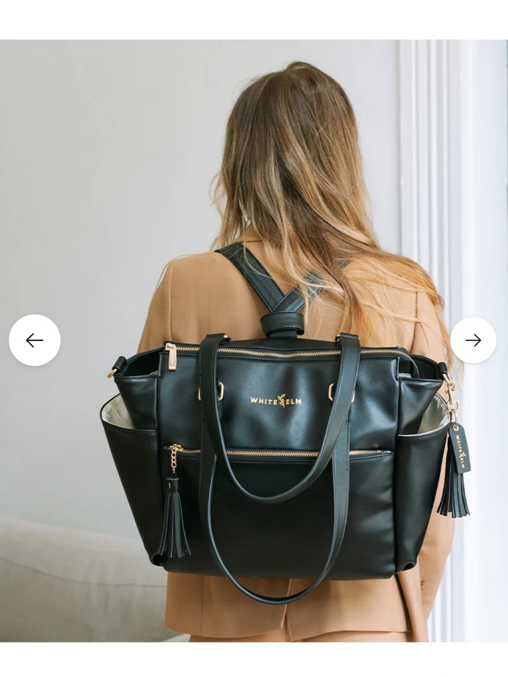 White Elm GEMINI CONVERTIBLE BACKPACK - BLACK